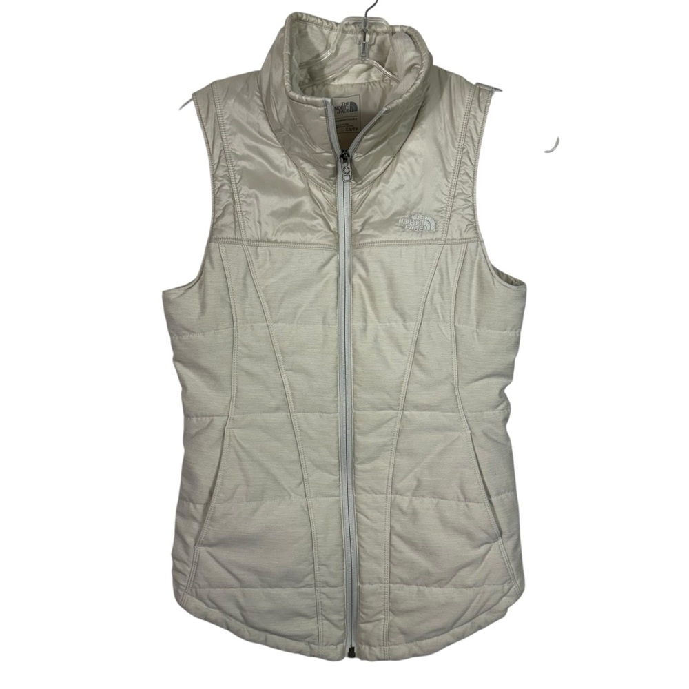The North Face Pseudio Beige Off White Puffer Vest Hybrid Tech Fabric XS Outdoor - Picture 1 of 6